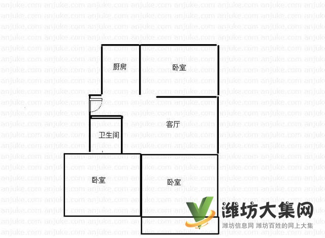 泰華近,葦灣小區75平三室大客廳精裝 雙氣供暖單位房實際大