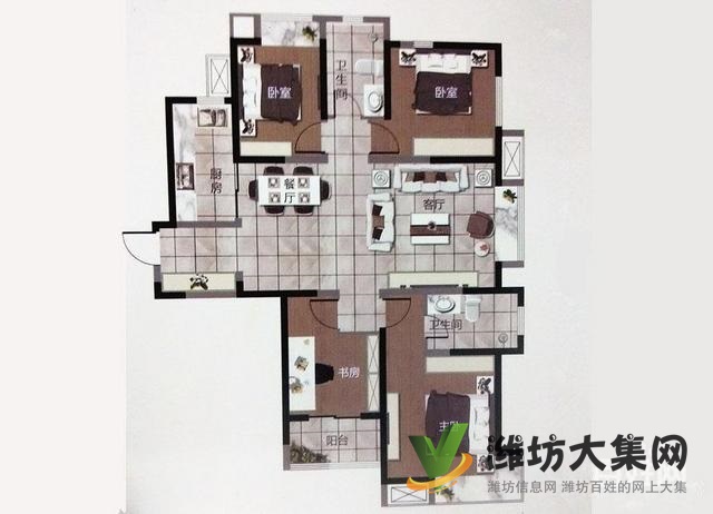 虞河生活城 觀景房 豪華裝修 142平4室戶型好