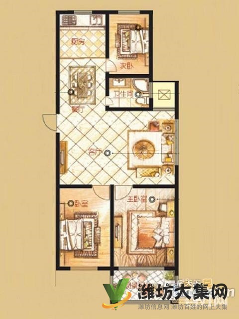 歌爾金茂古德近金都國(guó)際廣場(chǎng)南向精裝家電家具齊全,隨