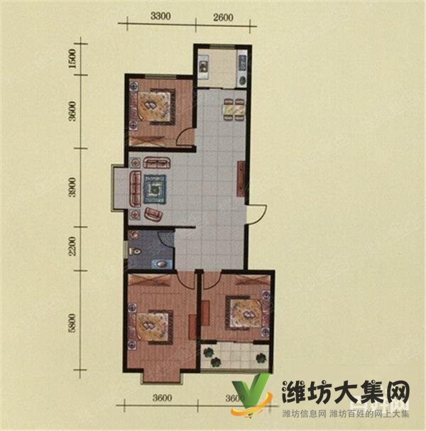 通亭街 大型小區 海王花園 精裝三室 全明戶型 送家具家電