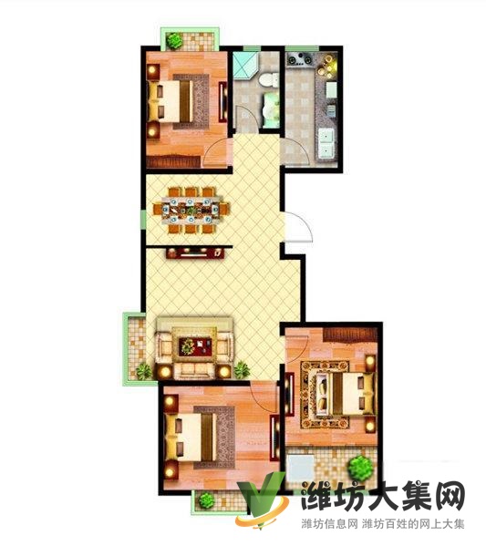 新市府南鄰紫瑞園3室2廳全明戶型房主外地發(fā)展急售
