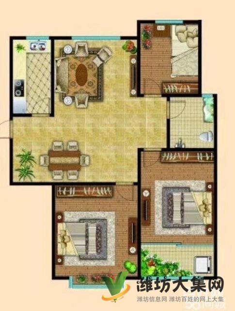 首付十萬 買濰城區政府實驗小學旁 凡爾賽麗都大三室