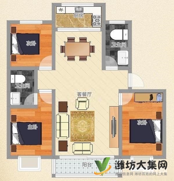 奎文中百大廈東臨 圣榮廣場 成熟社區(qū) H戶型首付