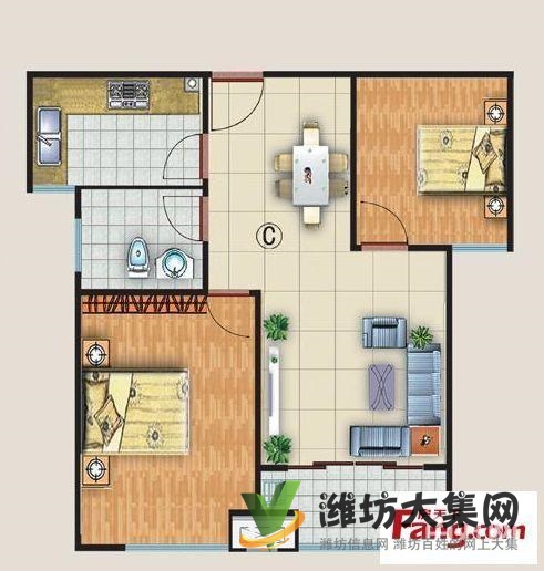 人民公園火車站近中金國(guó)際78平兩室 客廳朝陽出稅4