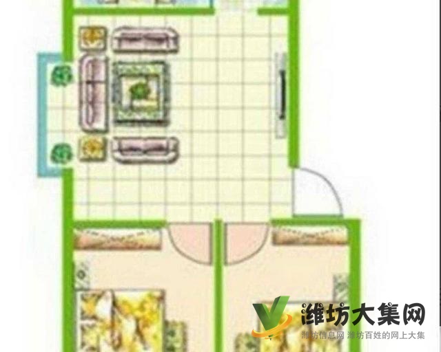 首付三萬三樓北宮街 經(jīng)典兩室 59平方 濰柴同樂園