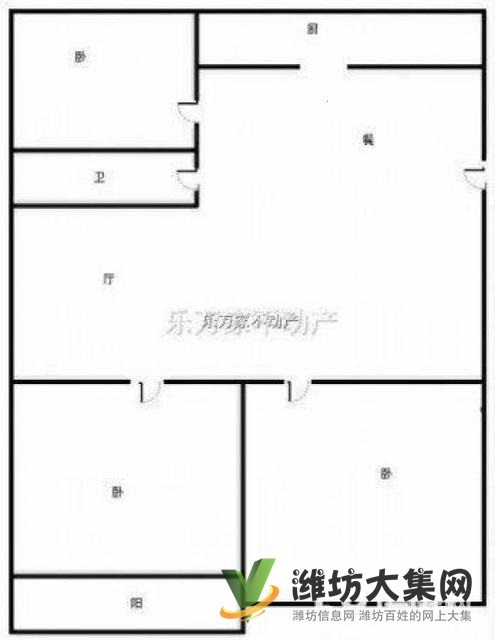 奎文公安局觀景房3室客廳帶窗降價25萬