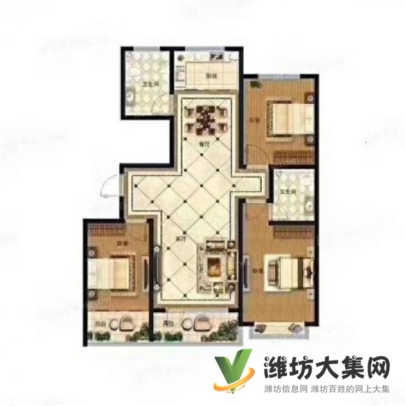 一實小近佳樂家 裕景苑 簡裝三室 有鑰匙