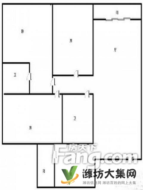 單位房零公攤,戶型通透,128平大三室急售
