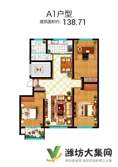 濰城區政府近 三室好房源 4680每平 不分樓層