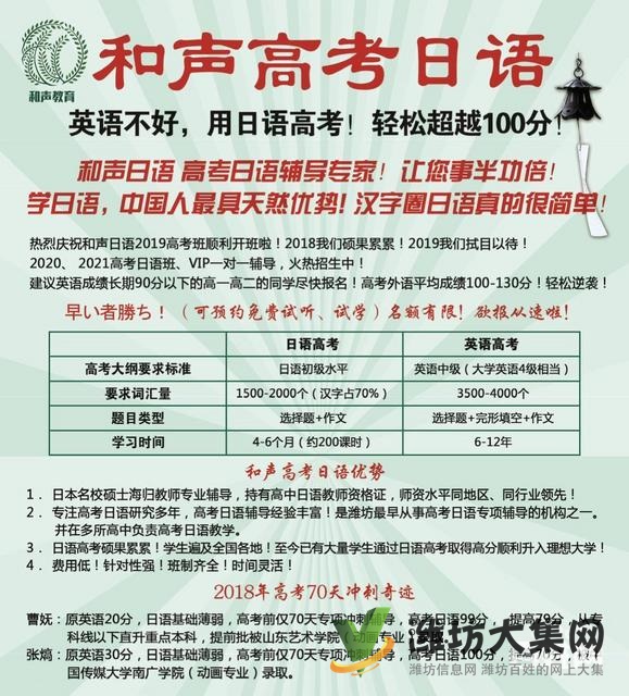 濰坊日本就職學(xué)日語,找濰坊和聲日語