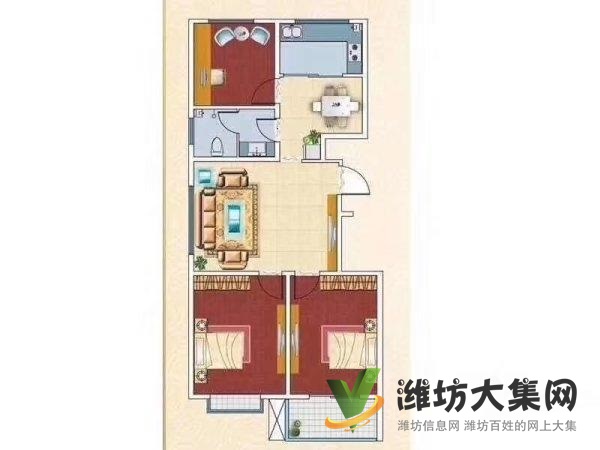 高新近濰縣路旁 金潤世家 電梯三室 有空調(diào) 拎包入
