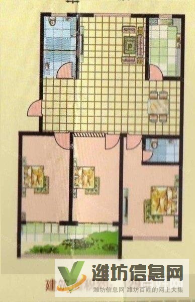 恒信無虛假 6000一平3室現房,三室朝陽,濰坊學