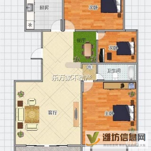 安全交易晨晟世紀城 奎文區虞河畔精裝3室