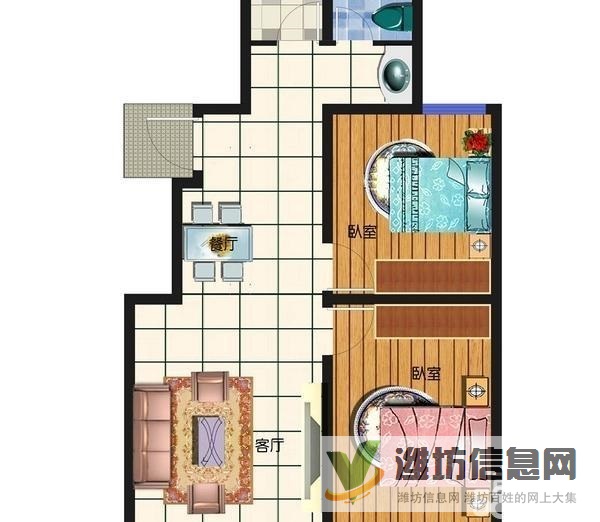 萬達近 金都時代新城對面 2室2廳1衛供暖 拎包入住