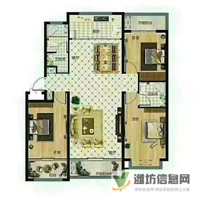 市北區(qū)中央世家電梯房,精裝三室,樓間距寬采光好拎包