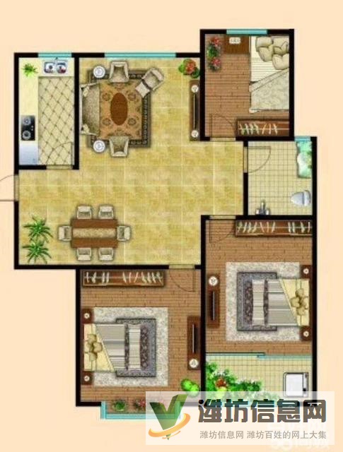 首付十萬 買濰城區政府實驗小學旁 凡爾賽麗都大三室